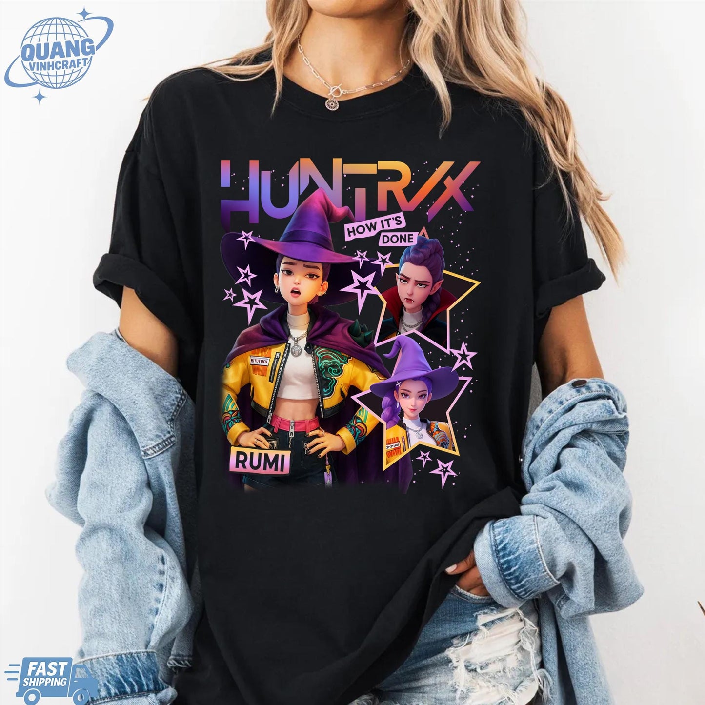 Rumi Huntrix Demon Hunters Halloween T Shirts, Huntrix Girls Tshirt, Demon Hunter Merch, Gift for Kpop Fan, Derpy Tiger Shirt, Sussy
