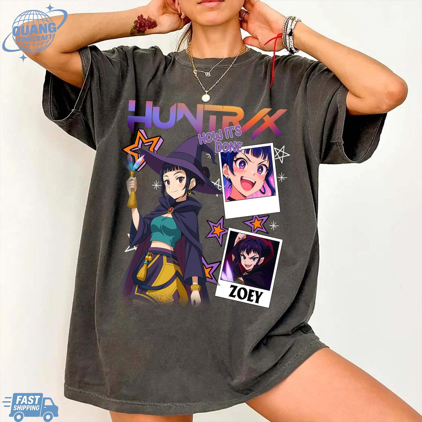 Zoey Huntrix Demon Hunters Halloween T Shirts, Huntrix Girls Tshirt, Demon Hunter Merch, Gift for Kpop Fan, Derpy Tiger Shirt, Sussy