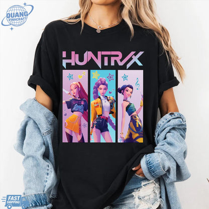 Kpop Huntrix Shirt, Kpop Demon Hunters Shirt, Kpop Huntrix Tee, Mira, Rumi, Zoey, Derpy Tiger Tee, Gift for Huntrix fans, Saja Boys Fans