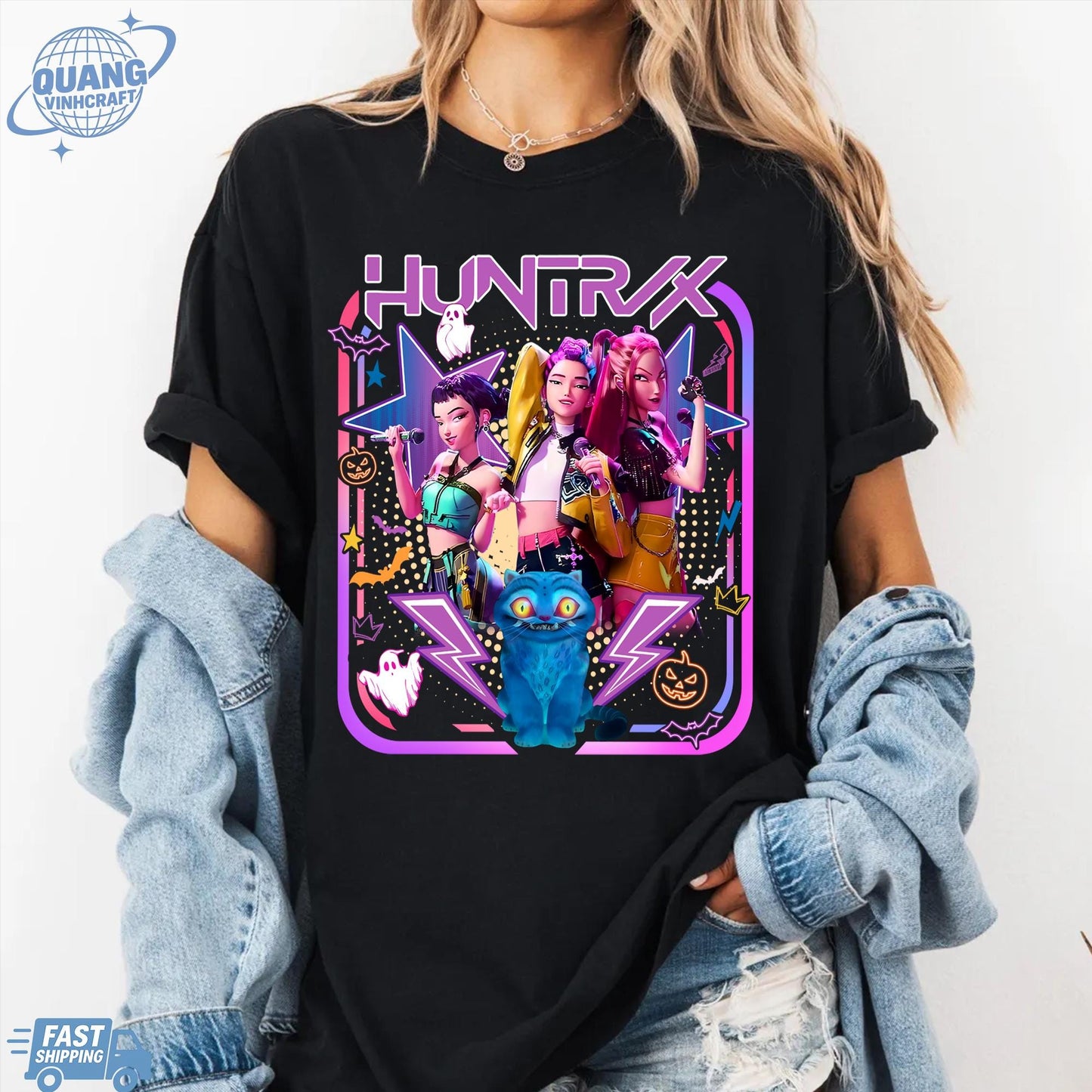 Kpop Huntrix Shirt, Kpop Demon Hunters Shirt, Kpop Huntrix Tee, Mira, Rumi, Zoey, Derpy Tiger Tee, Gift for Huntrix fans, Saja Boys Fans