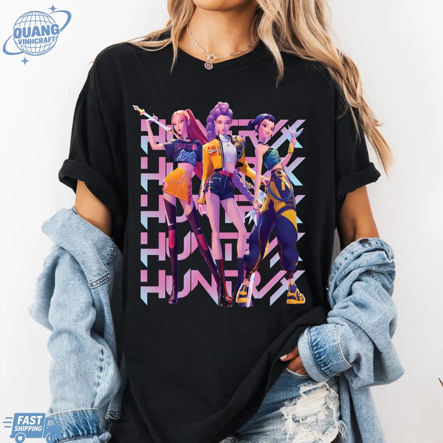 Kpop Huntrix Shirt, Kpop Demon Hunters Shirt, Kpop Huntrix Tee, Mira, Rumi, Zoey, Derpy Tiger Tee, Gift for Huntrix fans, Saja Boys Fans