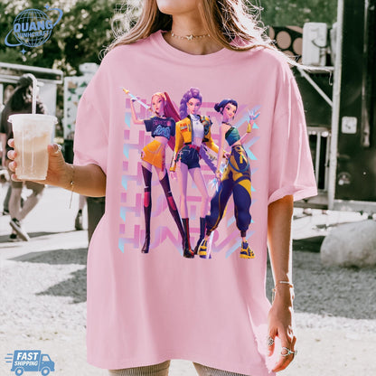 Kpop Huntrix Shirt, Kpop Demon Hunters Shirt, Kpop Huntrix Tee, Mira, Rumi, Zoey, Derpy Tiger Tee, Gift for Huntrix fans, Saja Boys Fans