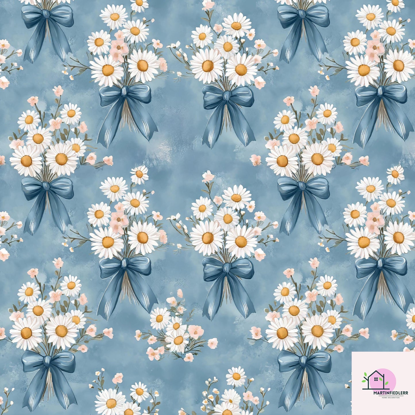 Vintage Daisy Wrapping Paper: Rustic Floral Biodegradable Cotton