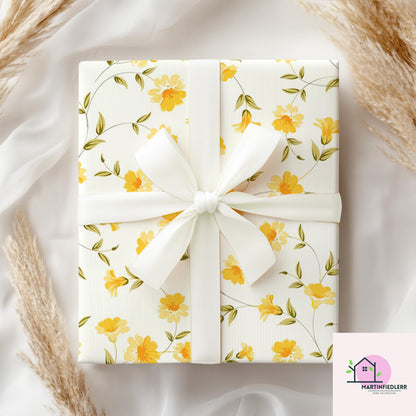 Vintage Floral Wrapping Paper: Recycled Fiber, Elegant Gift Wrap