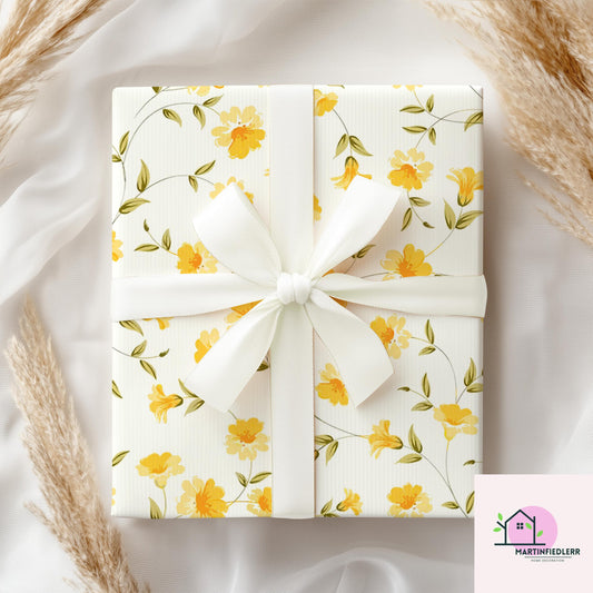 Vintage Floral Wrapping Paper: Recycled Fiber, Elegant Gift Wrap