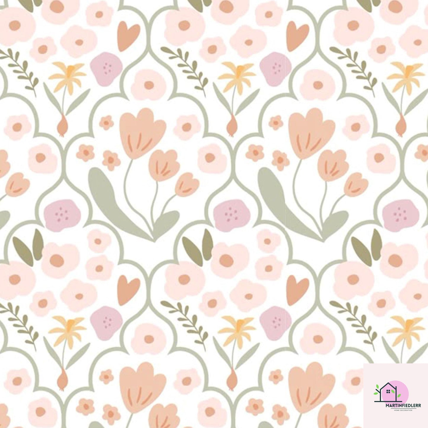 Blush Floral Wrapping Paper: Minimal Pastel Style, Plant-Based