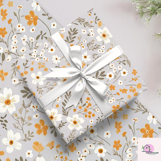 Scandinavian Floral Wrapping Paper: Recycled Art Paper, Autumn Harvest