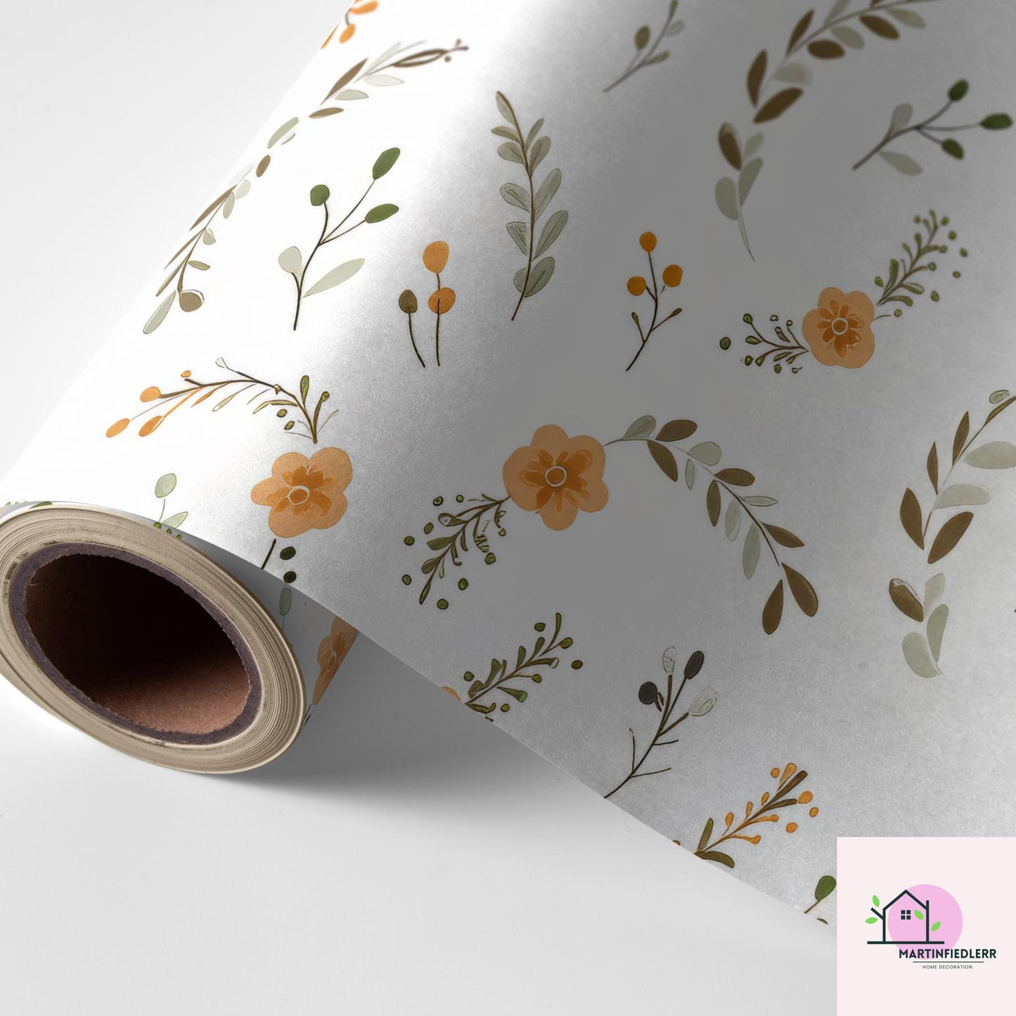 Rustic Leaf Wrapping Paper: Recycled Fiber, Botanical Autumn Style