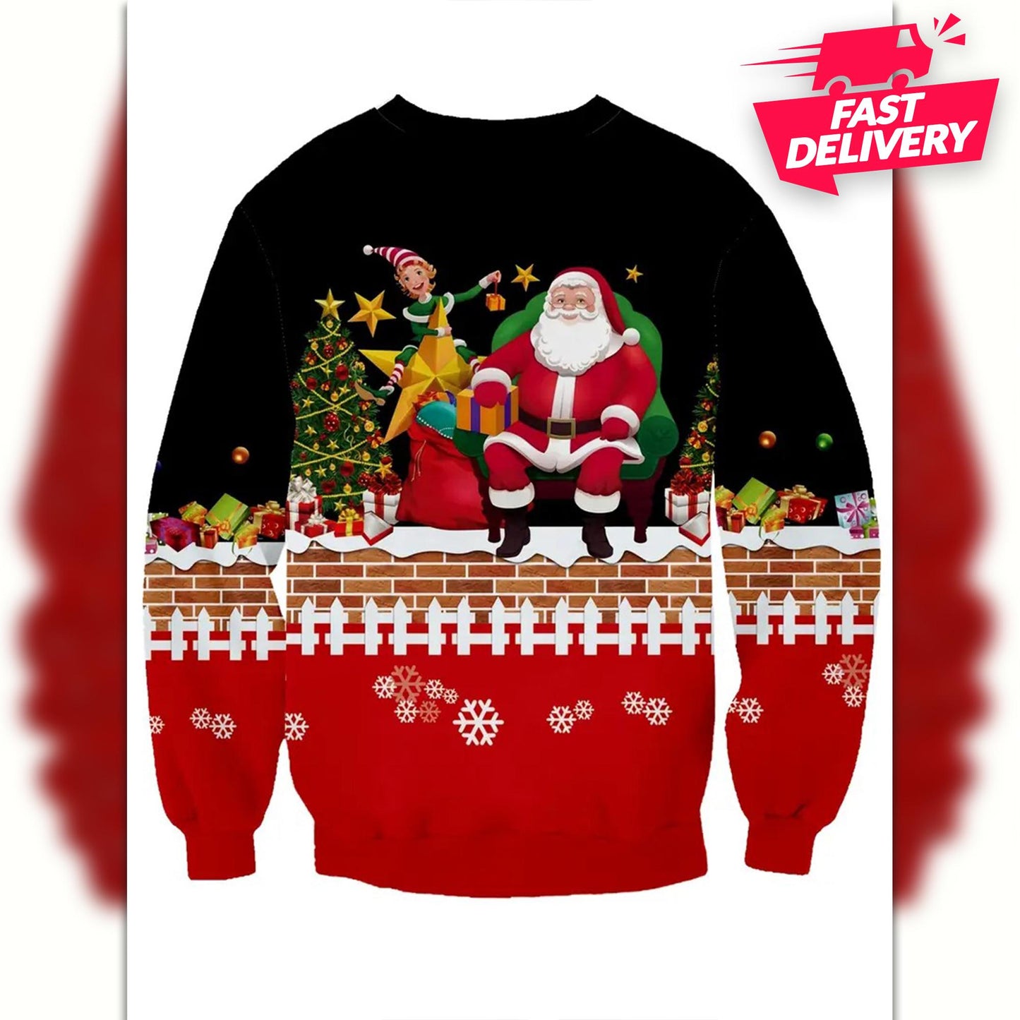 Funny Santa Costume Sweatshirt, Christmas Ugly Shirt, Santa Man Shirt, Family Matching Outfit, Friends Party, Hoodie Christmas Gifts