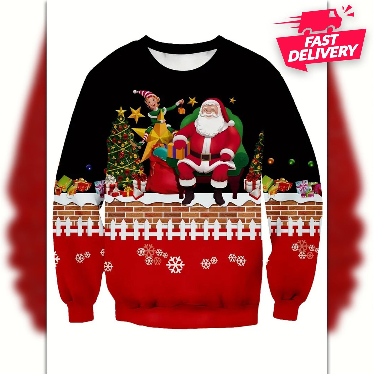 Funny Santa Costume Sweatshirt, Christmas Ugly Shirt, Santa Man Shirt, Family Matching Outfit, Friends Party, Hoodie Christmas Gifts