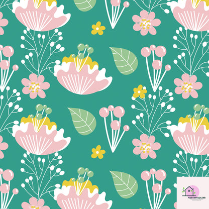 Floral Pastel Garden Wrapping Paper: Plant-Based Fiber, Eco-Friendly