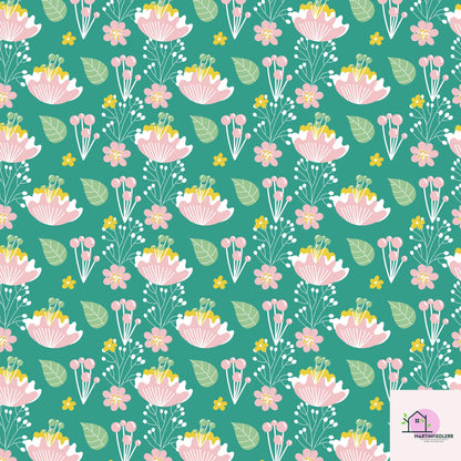 Floral Pastel Garden Wrapping Paper: Plant-Based Fiber, Eco-Friendly