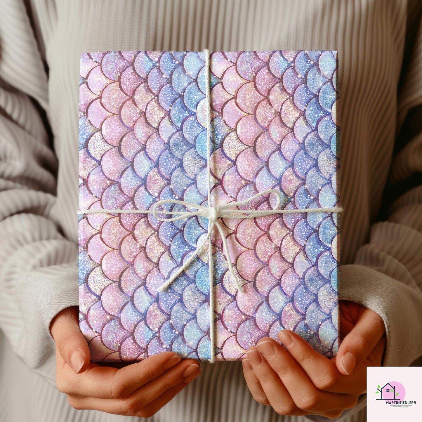 Mermaid Sparkle Wrapping Paper: Compostable Glitter, Ocean Fantasy