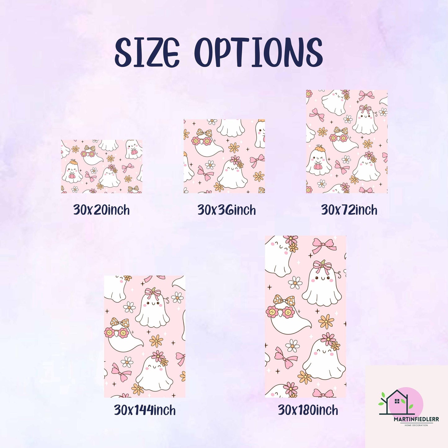 Girly Ghost Halloween Wrapping Paper: Pastel Kids Party Style