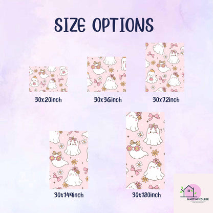 Girly Ghost Halloween Wrapping Paper: Pastel Kids Party Style