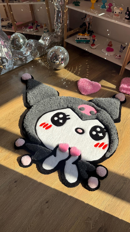 Tufted Rug Custom 3D Puffy Anime Rug, Handmade Carpet with Gothic Lolita Style, Cute Decor, Pastel Goth Room Vibes