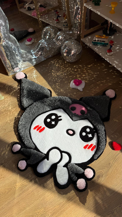 Tufted Rug Custom 3D Puffy Anime Rug, Handmade Carpet with Gothic Lolita Style, Cute Decor, Pastel Goth Room Vibes