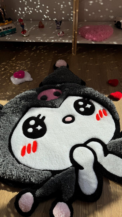 Tufted Rug Custom 3D Puffy Anime Rug, Handmade Carpet with Gothic Lolita Style, Cute Decor, Pastel Goth Room Vibes