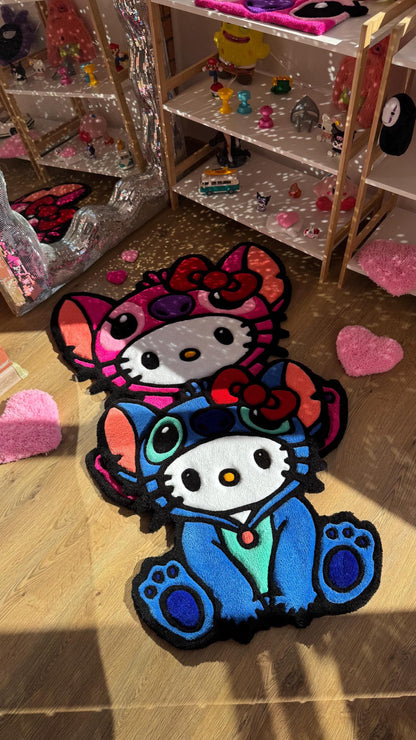 Custom Stitch Tufting rug | Tufted Crossover Carpet, Handmade Kawaii Decor, Cute Fluffy Rug, Anime Gift Idea for Bedroom Floor