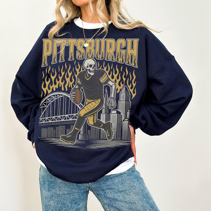 Pittsburgh Football Retro Style Shirt, Pittsburgh Sweatshirt, Graphic Tee Gift For Football Fan Sports, Game Day Shirt, Pittsburgh Fan