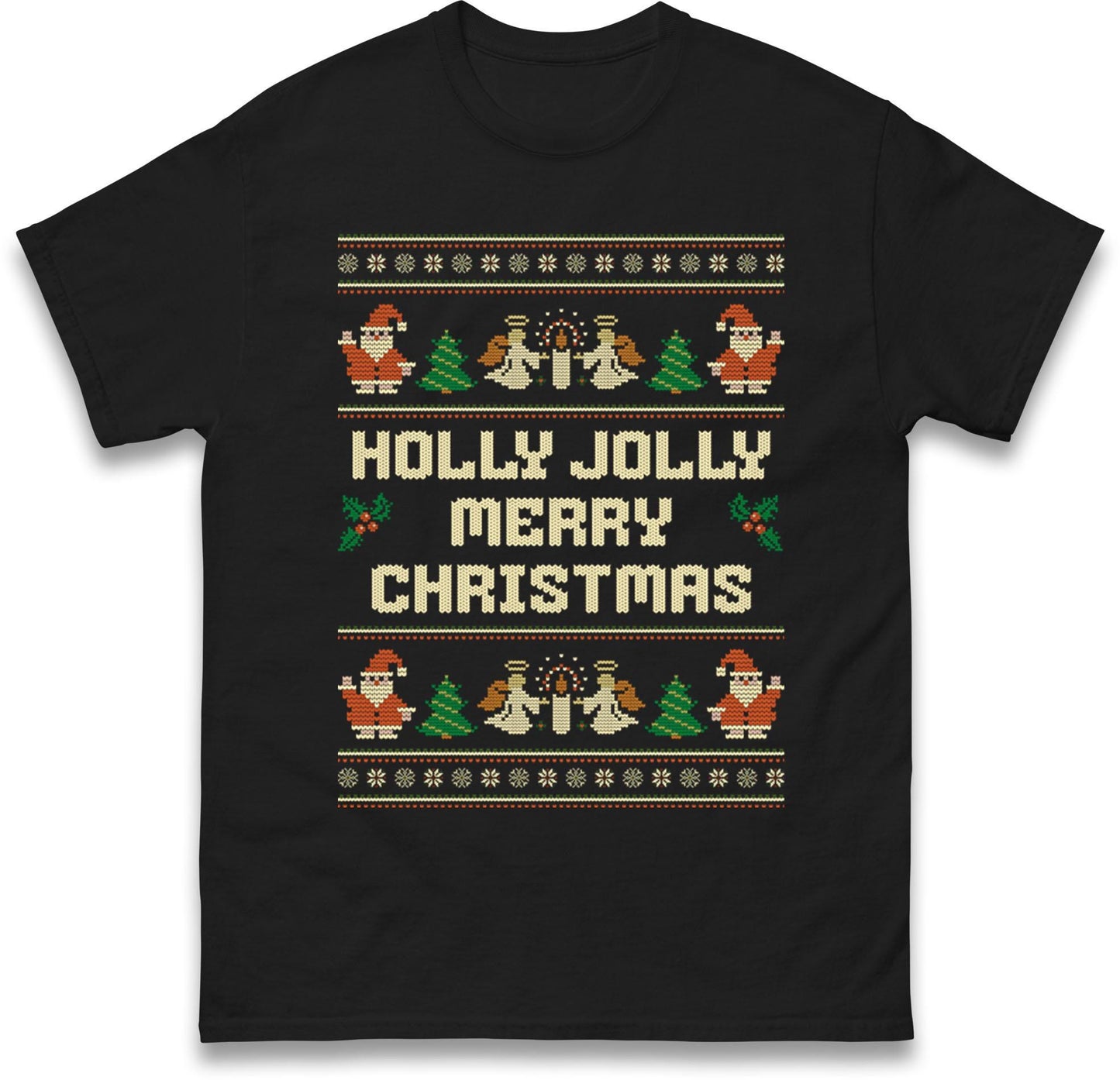 Holly Jolly Christmas Jumper, Xmas Festive Tee Top, Funny Xmas Ugly Jumper, Funny Christmas Hoodie, Xmas Carol Song Sweat Shirt