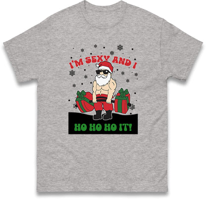 I'm Sexy and i Ho Ho Ho IT! Santa Funny Christmas Jumper, Unisex Xmas Festive Gift Hoodie, Xmas Santa Secret Gift Tee Top, Xmas Outfit