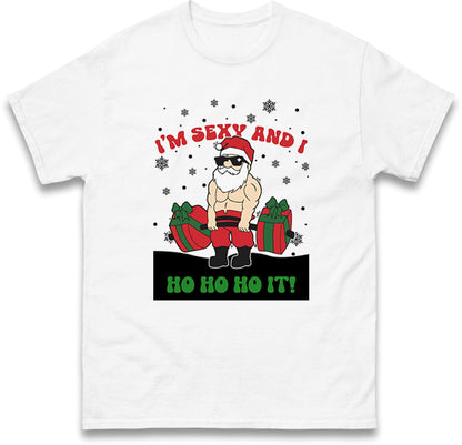 I'm Sexy and i Ho Ho Ho IT! Santa Funny Christmas Jumper, Unisex Xmas Festive Gift Hoodie, Xmas Santa Secret Gift Tee Top, Xmas Outfit