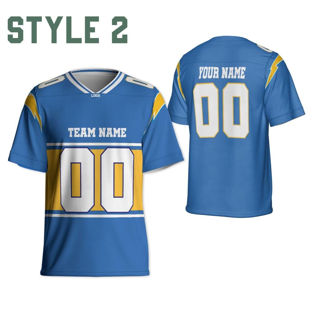 Personalized Name & Number Free Style Sports, Custom Team Charger Football Jersey orange and white jersey, Jersey Gift for Him