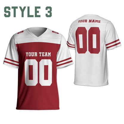 Personalized Team 49er Football Jersey red and gold jersey, Custom Name & Number Jersey Free Style , Game Day Outfit For Football Fan