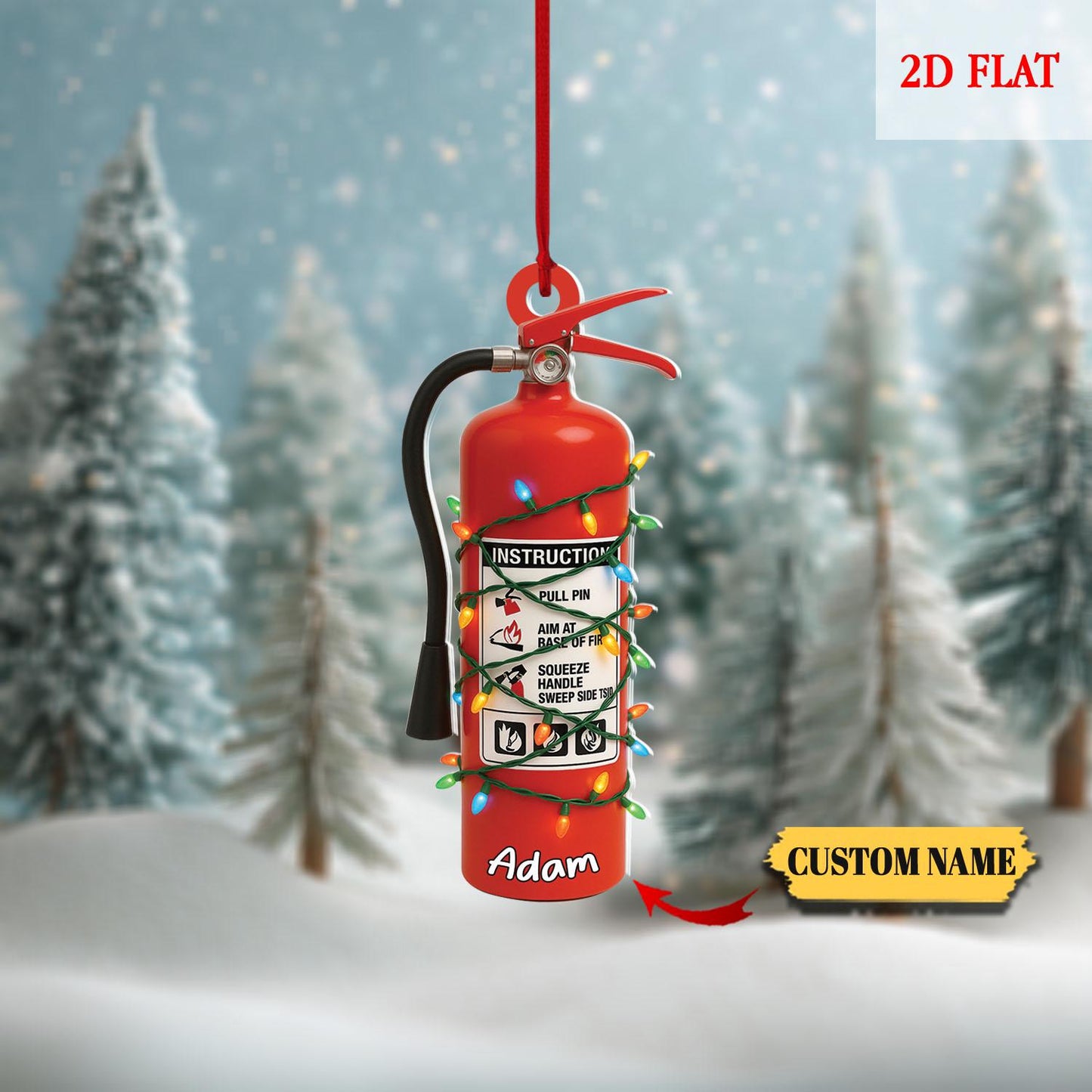 Personalized Firefighter Christmas 2D Flat Ornament, Custom Firefighter On Duty Ornament, Firefighter Gear Keepsake, Fireman Ornament Decor