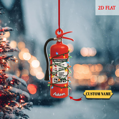 Personalized Firefighter Christmas 2D Flat Ornament, Custom Firefighter On Duty Ornament, Firefighter Gear Keepsake, Fireman Ornament Decor