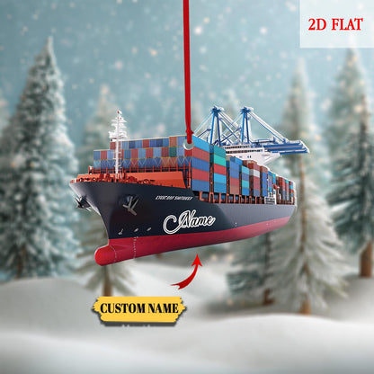 Custom Name Cruise 2D Flat Acrylic Ornament, Ocean Liner Decoration, Vacation Keepsake Ornament, Cruise Lover Gift, Cruise Christmas Gift