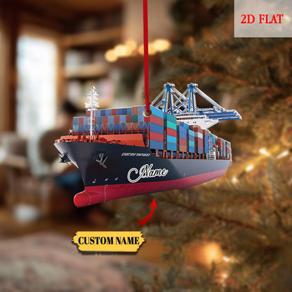 Custom Name Cruise 2D Flat Acrylic Ornament, Ocean Liner Decoration, Vacation Keepsake Ornament, Cruise Lover Gift, Cruise Christmas Gift