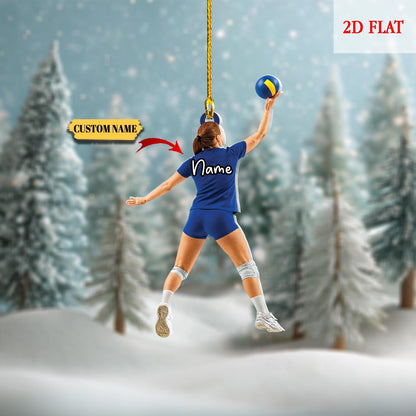 Customized Volleyball Player 2D Flat Ornament, Christmas Gifts for Volleyball Girls, Volleyball Gifts for Teen, Christmas Tree Decorations