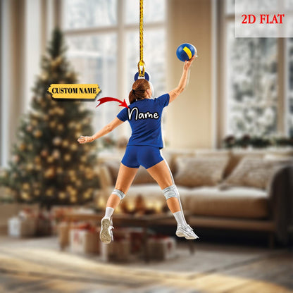 Customized Volleyball Player 2D Flat Ornament, Christmas Gifts for Volleyball Girls, Volleyball Gifts for Teen, Christmas Tree Decorations
