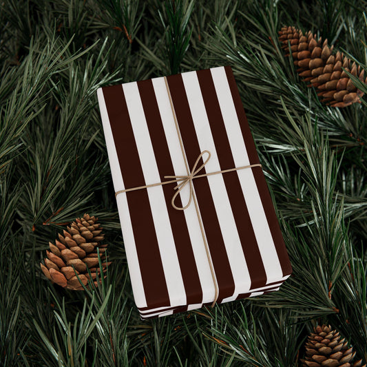 Brown and White Striped Wrapping Paper: Modern Minimalist Gift Wrap