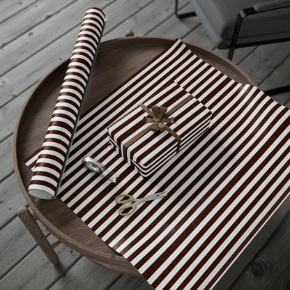 Brown and White Striped Wrapping Paper: Modern Minimalist Gift Wrap