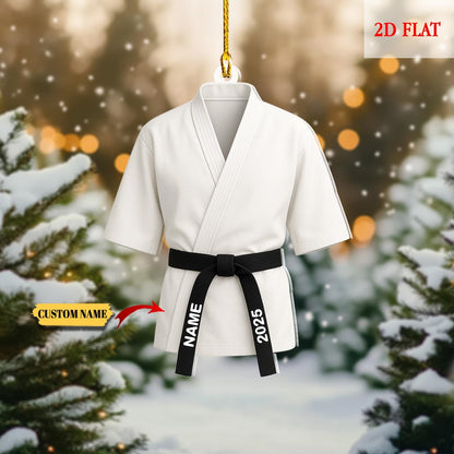 Personalized Black Belt Karate Taekwondo 2D Flat Acrylic Ornament, Martial Arts Gift, Sports Ornament, Karate Taekwondo Coach Xmas Gift