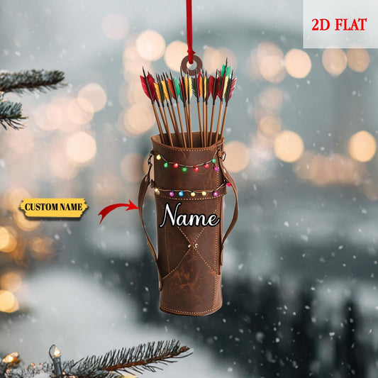 Personalized Archery Set 2D Flat Acrylic Ornament, Archery Christmas Ornament, Gift for Archery Players, Christmas Hanging Decor, Archery