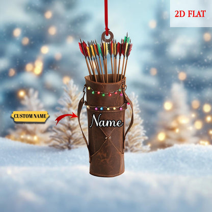 Personalized Archery Set 2D Flat Acrylic Ornament, Archery Christmas Ornament, Gift for Archery Players, Christmas Hanging Decor, Archery