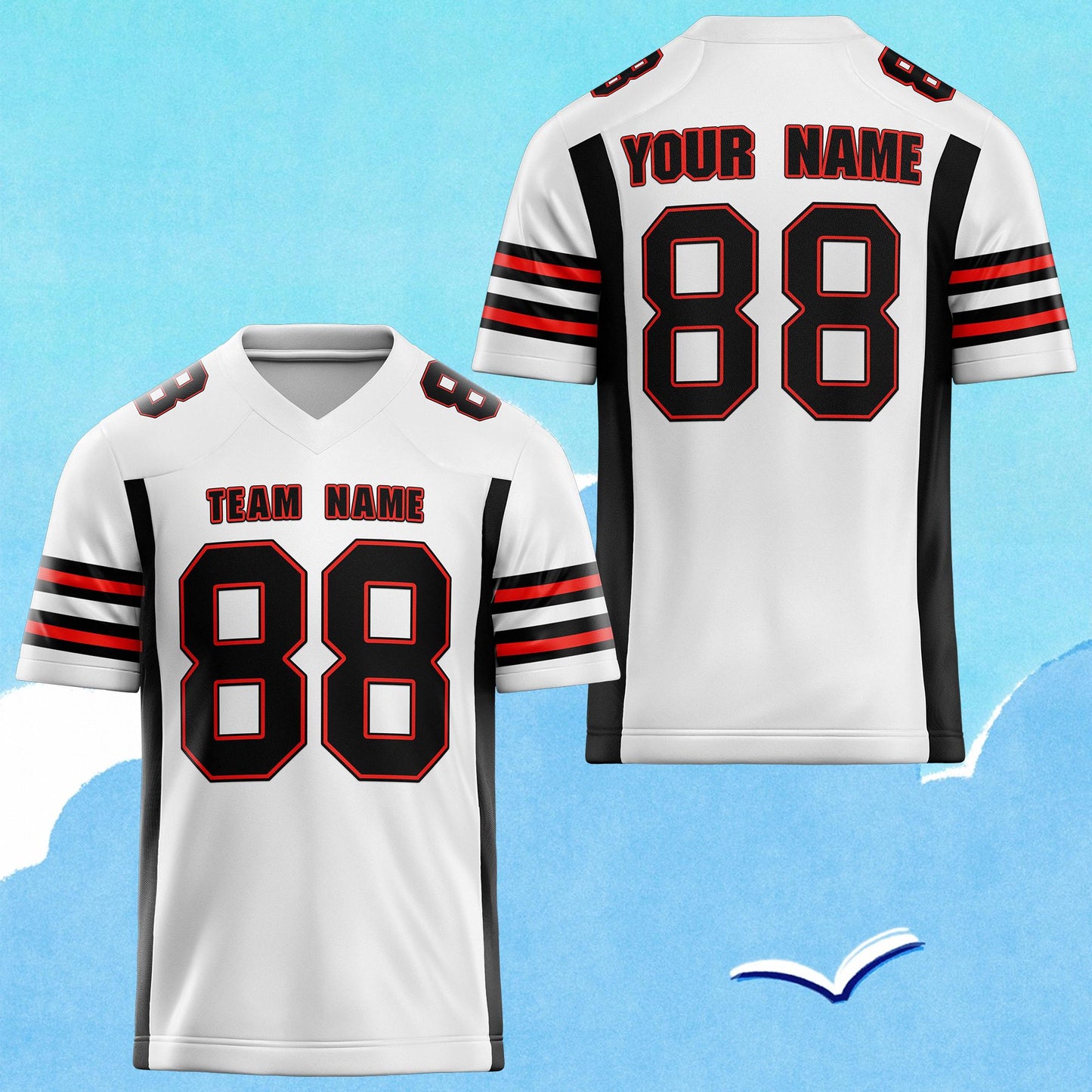 Custom Football Jersey: Personalized Team Name & Number, Recycled Fabric