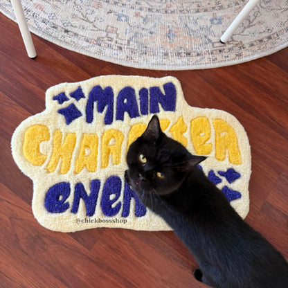 Orange Main Character Energy Rug Custom Tufted Rug
