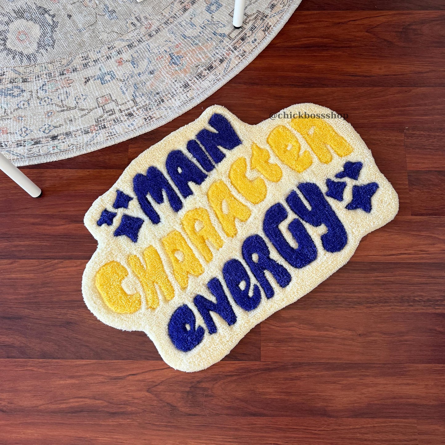 Orange Main Character Energy Rug Custom Tufted Rug