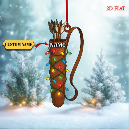 Custom Archery 2D Flat Ornaments, Bow and Arrow Ornament, Hunter Ornament, Hunting Ornament, Archery Team Gift, Gift for Archery Players