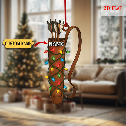 Custom Archery 2D Flat Ornaments, Bow and Arrow Ornament, Hunter Ornament, Hunting Ornament, Archery Team Gift, Gift for Archery Players