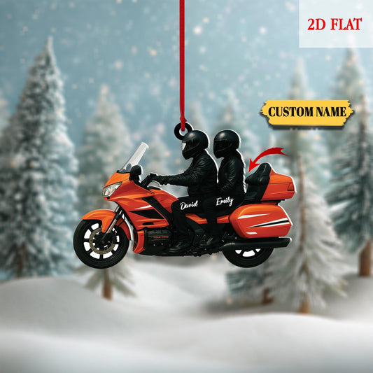 Personalized Biker Harley Motorcycle 2D Flat Acrylic Ornament, Biker Ornament, Gift for Biker, Motorbike Lovers Gift, Christmas Tree Hanger