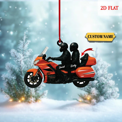 Personalized Biker Harley Motorcycle 2D Flat Acrylic Ornament, Biker Ornament, Gift for Biker, Motorbike Lovers Gift, Christmas Tree Hanger