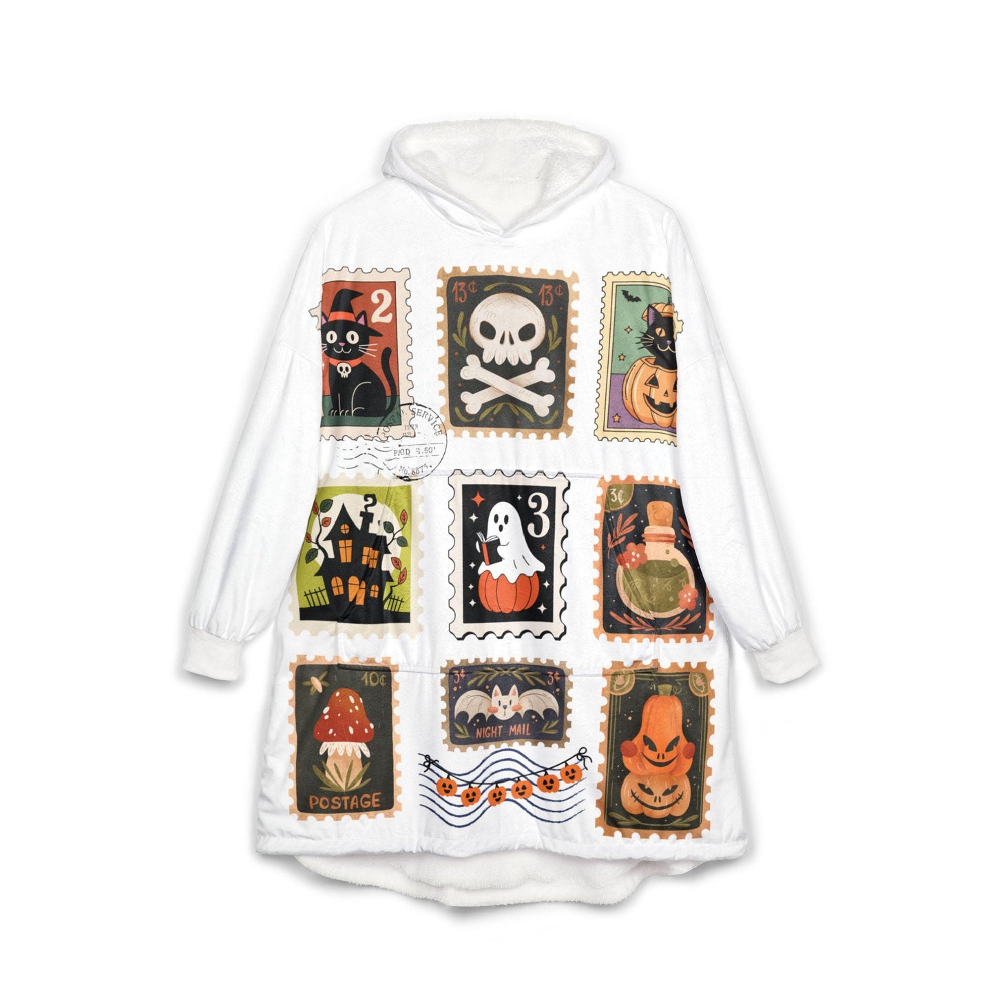 Halloween Ghost Hoodie Blanket: Spooky Season Unisex Lounge Wear