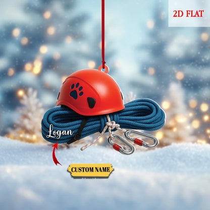 Personalized Rock Climbing Christmas 2D Flat Acrylic Ornament, Climbing Ornament, Moutain Climbing Xmas, Christmas Gift For Climbing Lover