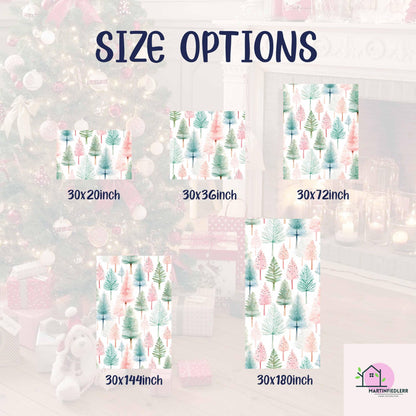Watercolor Christmas Wrapping Paper: Recyclable Paper, Winter Holiday, Pastel Tree, Elegant Gift Wrap
